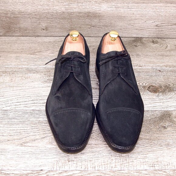 * NIB * $695 Wilkes Bashford GRAVATI 9.5 M Suede Derby 17381 * add $15 Trees main image 6